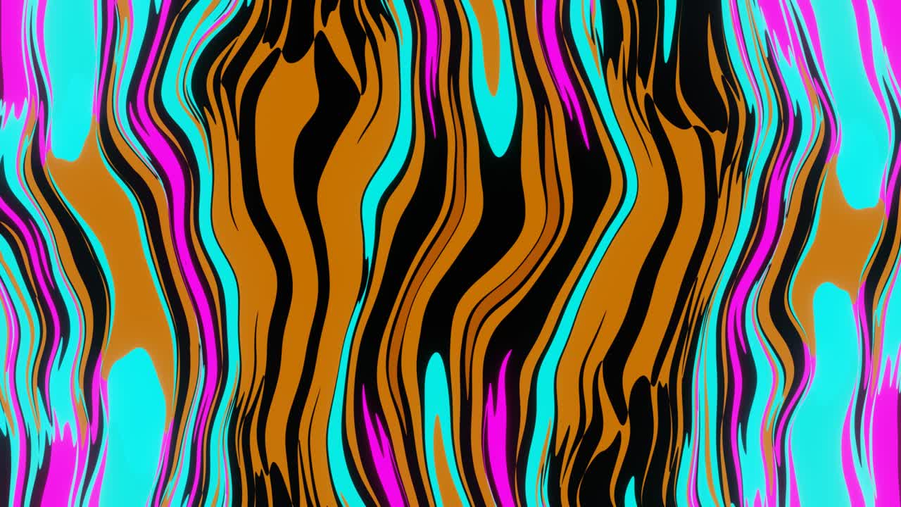 líneas onduladas abstractas de neón pulsando con color neón