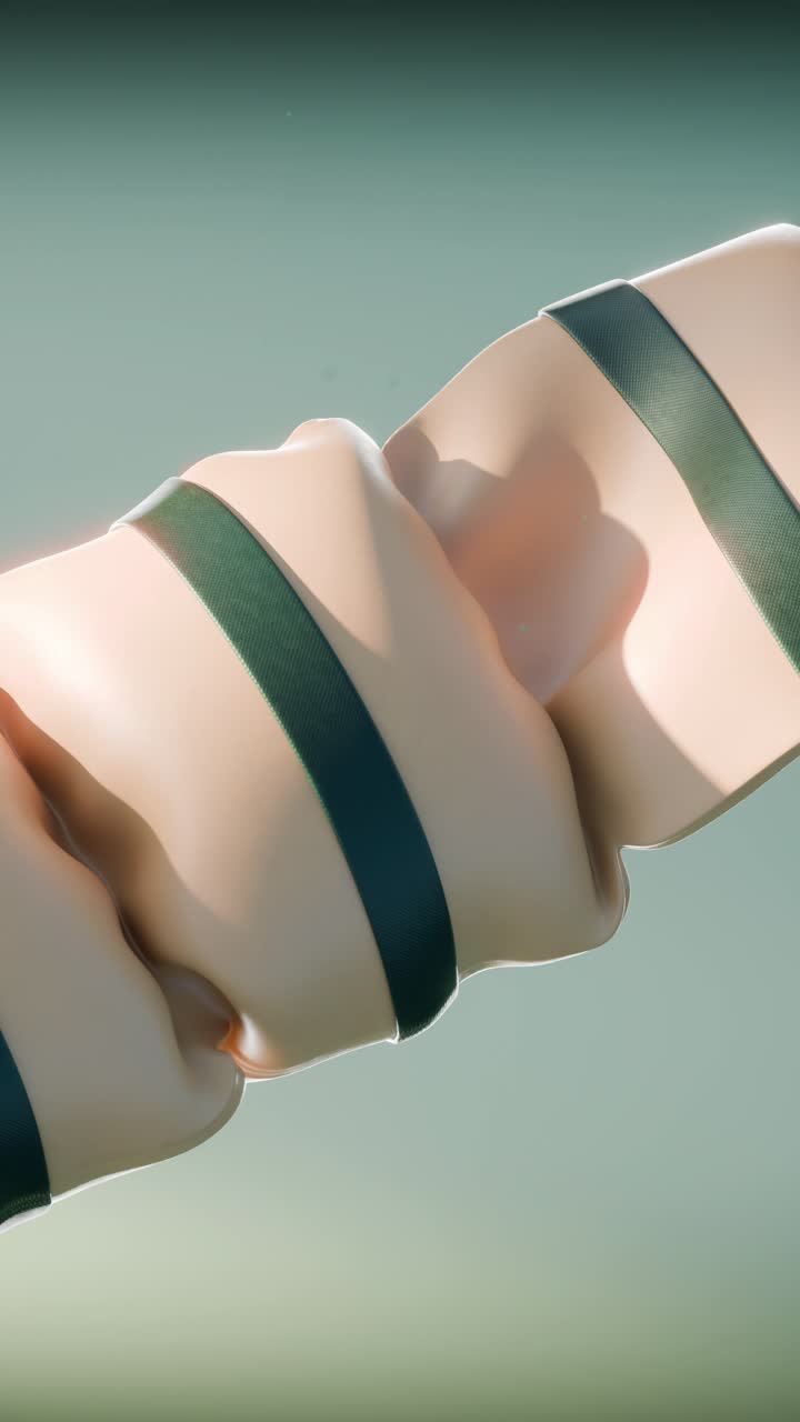 Abstract Tan Cloth with Green Ribbon