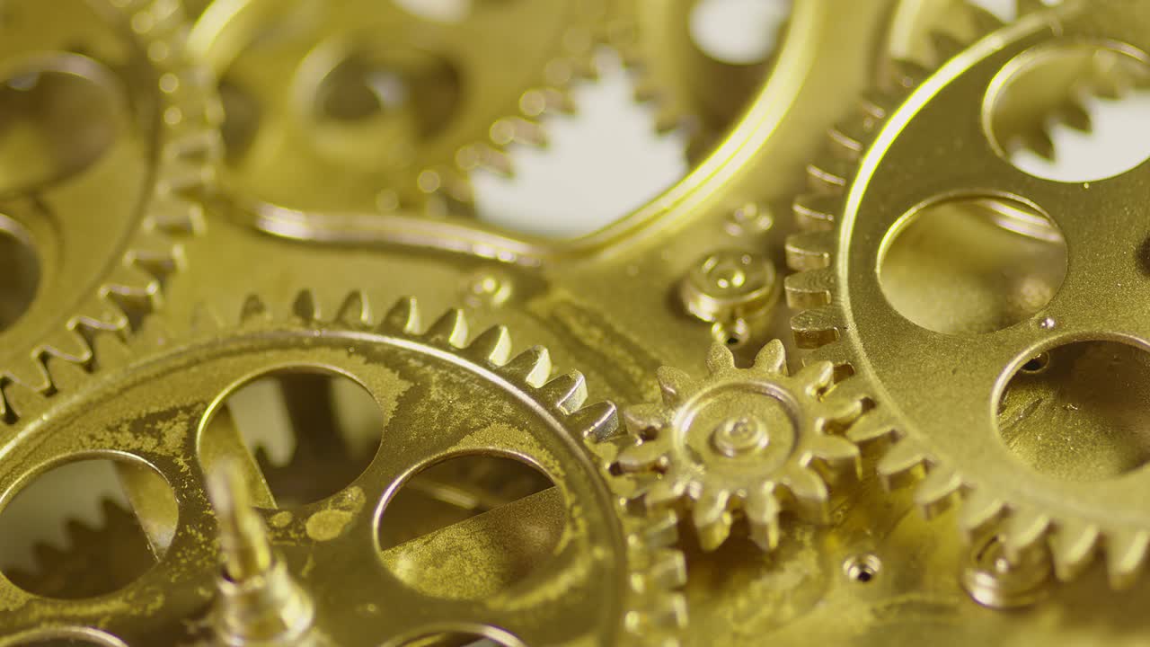 Working Golden Gears With Cogs In Action