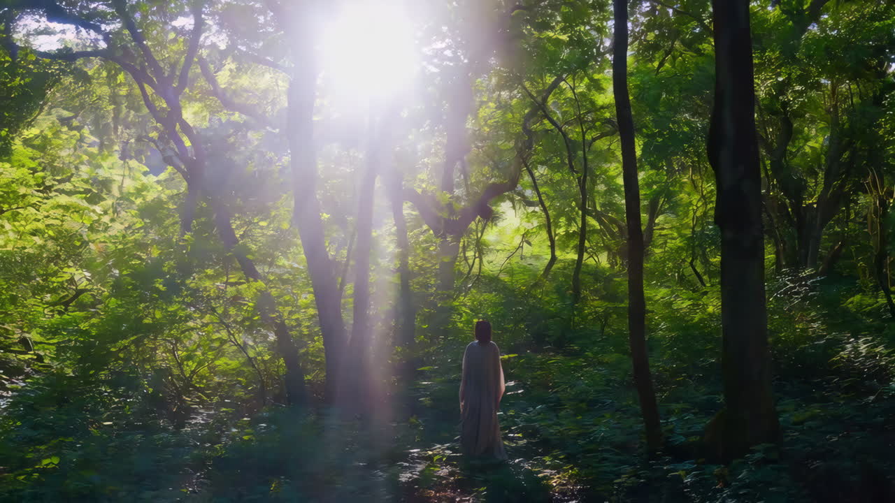 A Person in a Forest Path