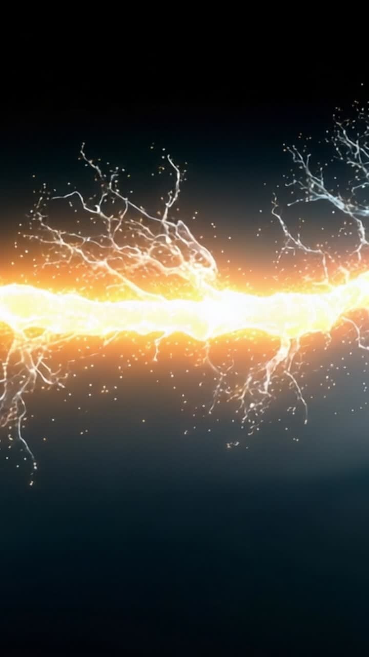 Fluxo de Energia Dinâmico: Uma representação visual deslumbrante de correntes elétricas se fundindo e divergindo, capturando a essência do poder e do movimento em um ambiente escuro.