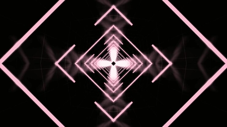 Futuristic Pink Neon Square Tunnel Seamless Loop