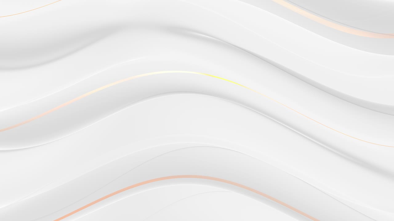 Abstract White Waves Background with Gold Lines