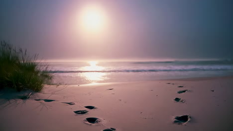 sunrise or sunset beach scene