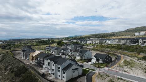 new housing development in bluffdale, utah - rising aerial reveal