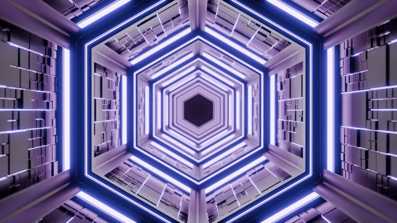Futuristic Hexagon Tunnel