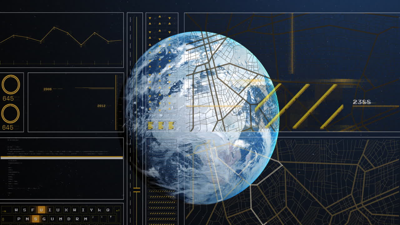 Animation of data processing over globe