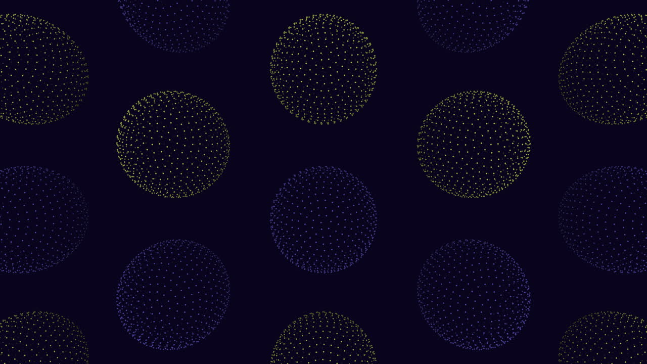 Symmetrical blue and yellow circle pattern on dark background