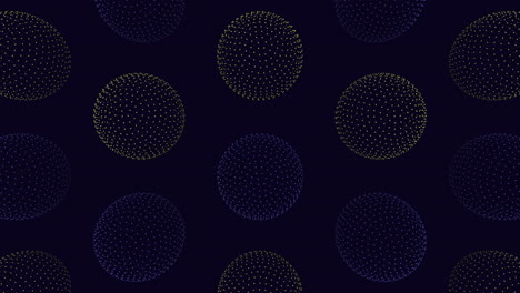 Symmetrical-blue-and-yellow-circle-pattern-on-dark-background