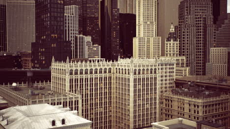 city skyline showcasing diverse architectural styles in urban environment