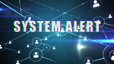 texto de alerta del sistema con iconos de perfil 3d red