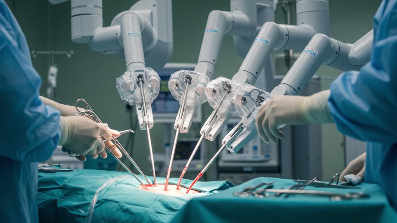 Revolutionizing Surgery: A High-Tech Robotic System Engaged in Precision Operations with Surgeons Collaborating for Enhanced Patient Outcomes