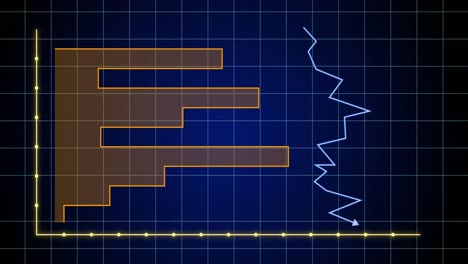 Animación-Del-Gráfico-Sobre-Fondo-Azul-Marino