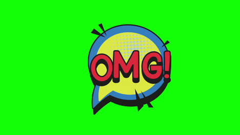 Cartoon-OMG-Comic-Blasen-Sprachschleifen-Animationsvideo,-Transparenter-Hintergrund-Mit-Alphakanal.