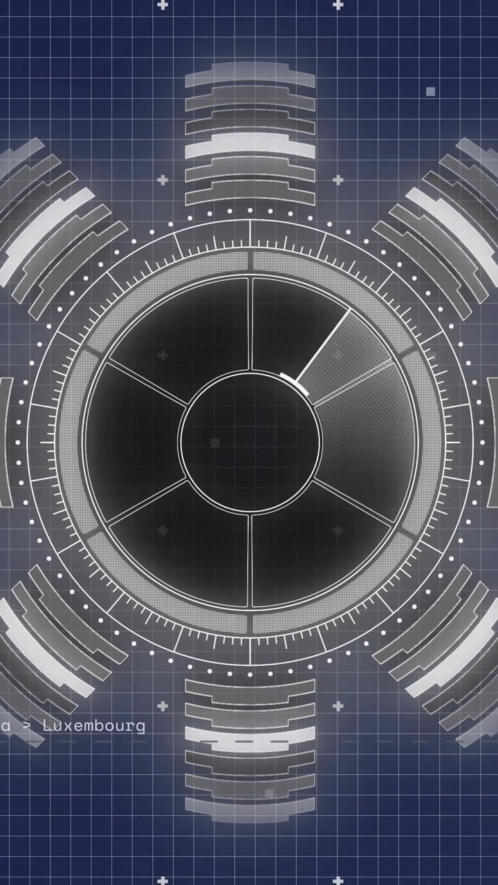 Animation of data processing and diagrams on blue background