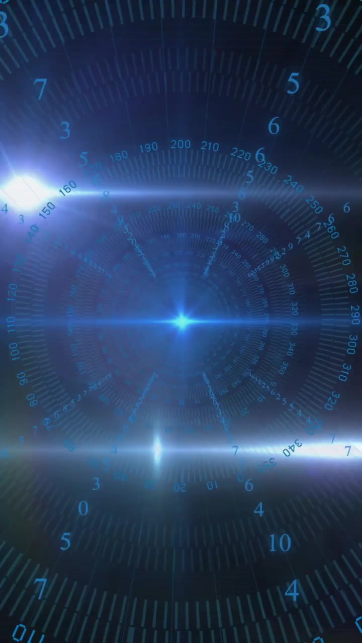 Animation of numbers in circles over light spots