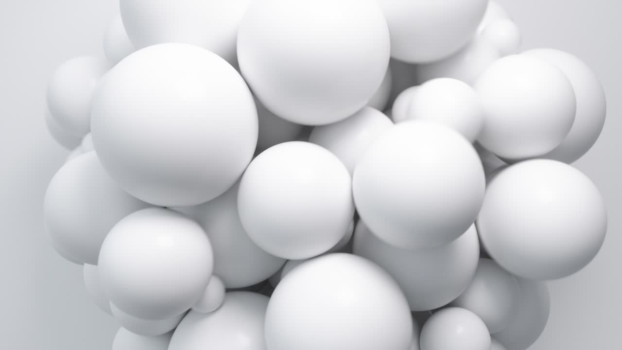 cúmulo de esferas blancas abstractas