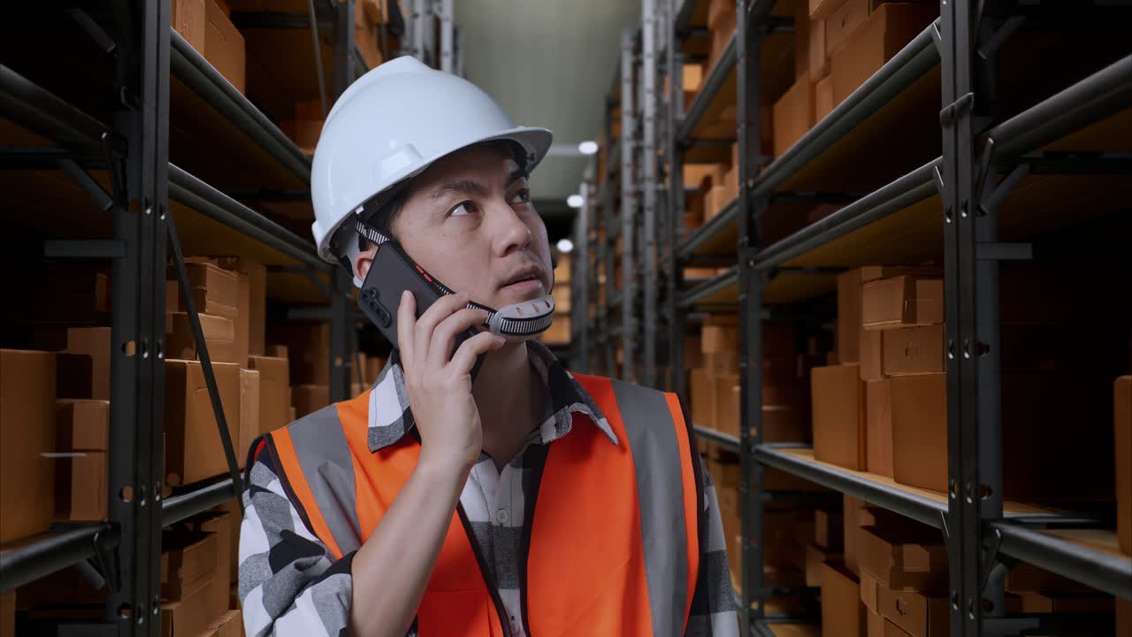 Warehouse Worker on Phone