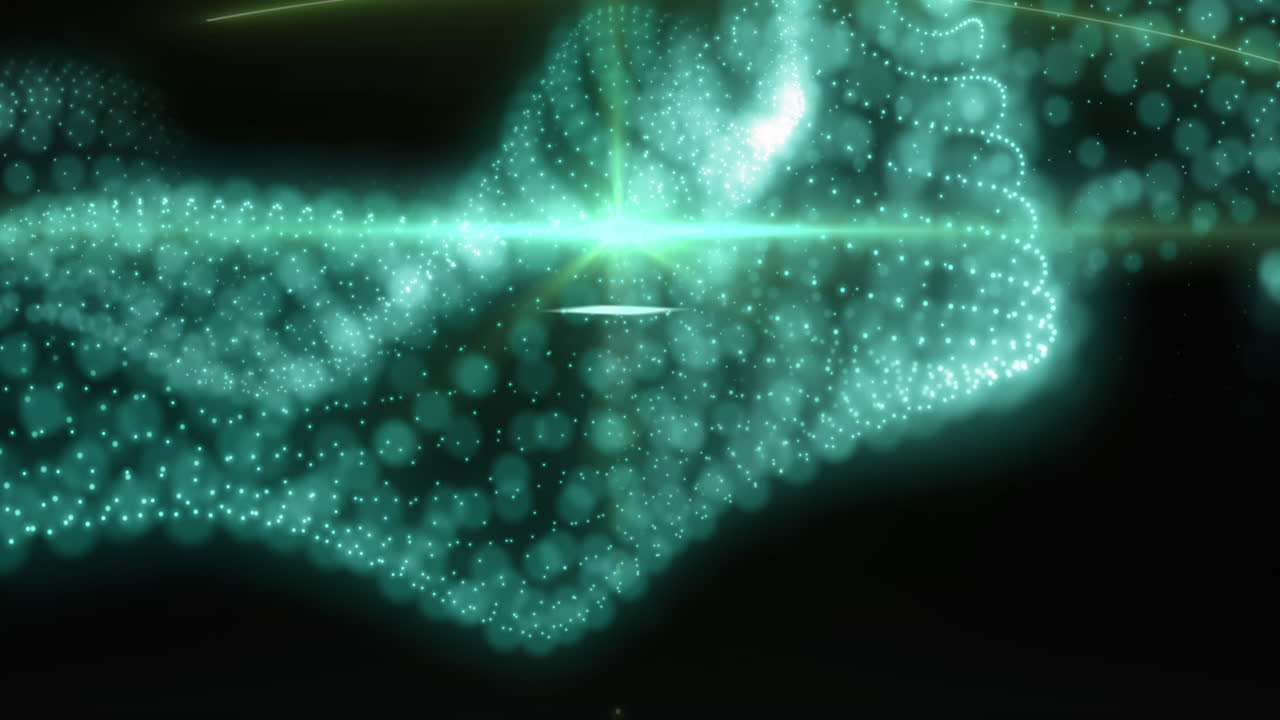 검은 바탕에 네온 모양과 빛의 흔적의 애니메이션