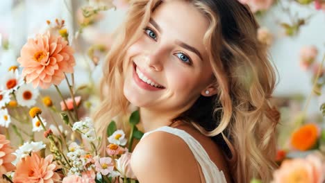 a woman holding a bouquet of flowers in front of her face