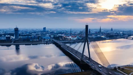 epic stunning hyperlapse reveals riga iconic skyline bathed in soft spring mist