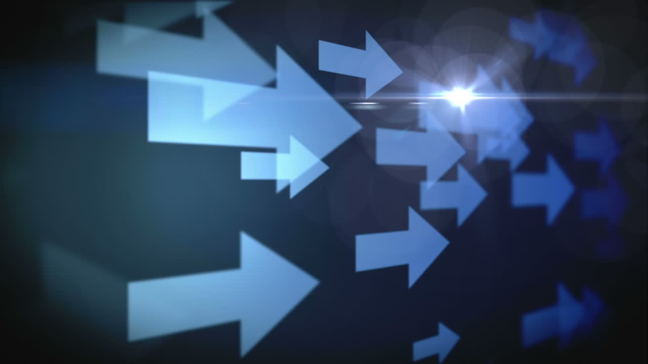 같은 방향의 화살표와 방황하는 별의 애니메이션