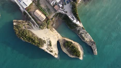 corfu island canal d'amour in sidari area, with famous canal d'amour