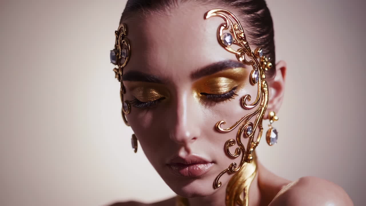 Golden Face Art Portrait