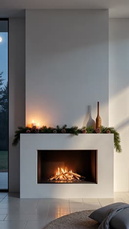 modern christmas fireplace decor