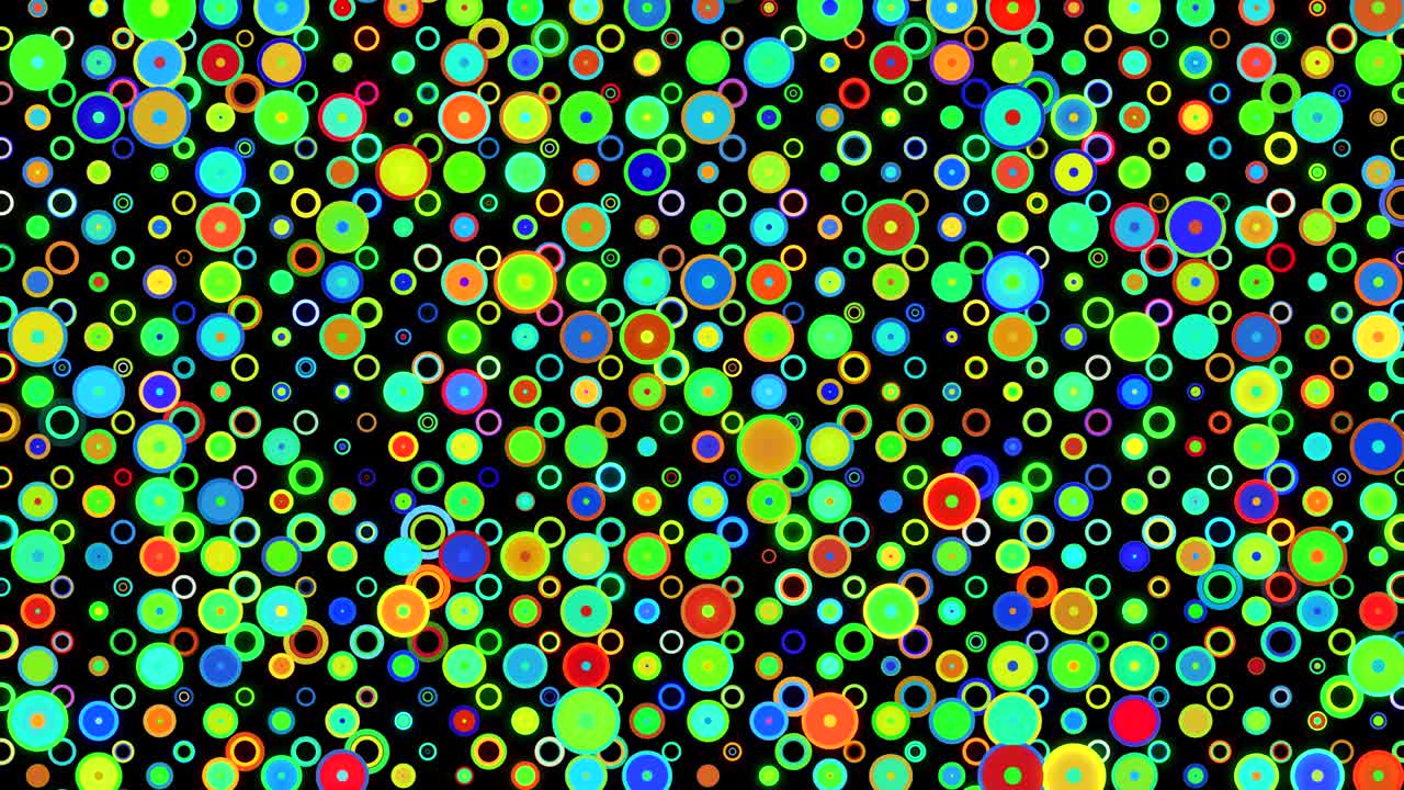Abstract Colorful Animated Circle Rings Video Loop Background – 4k Seamless Loop With Camera Zoom In and Out.