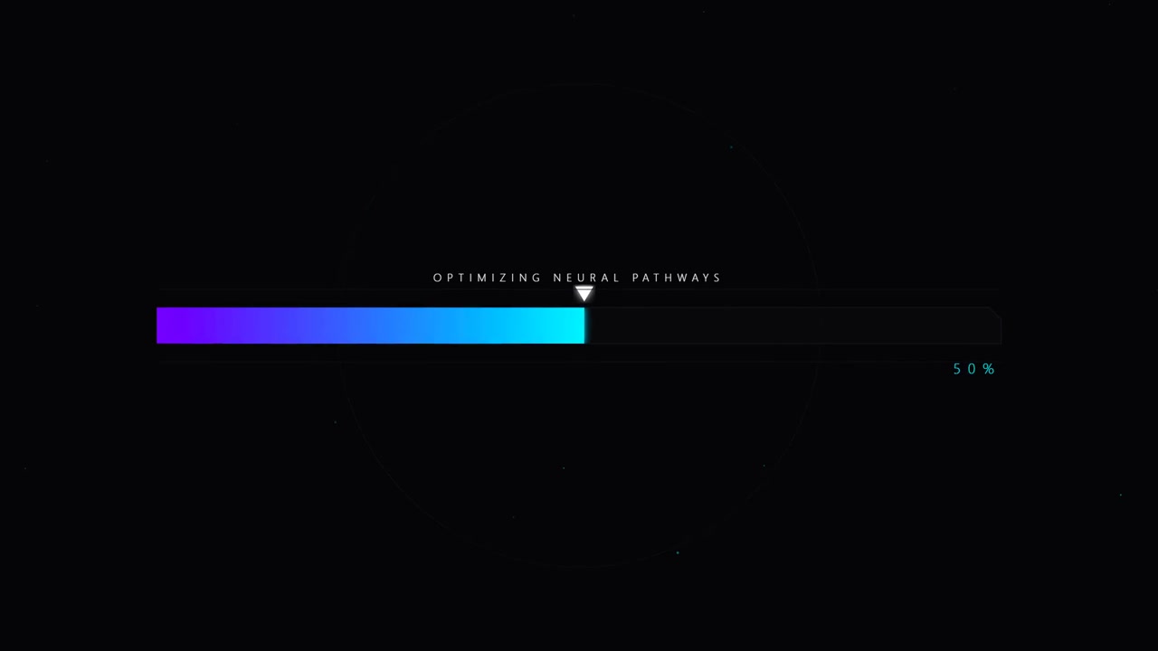 Digital Progress Bar Loading with Futuristic Interface Elements