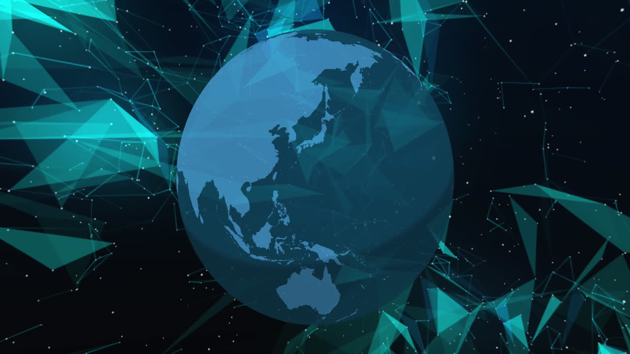 연결과 함께 지구의 애니메이션