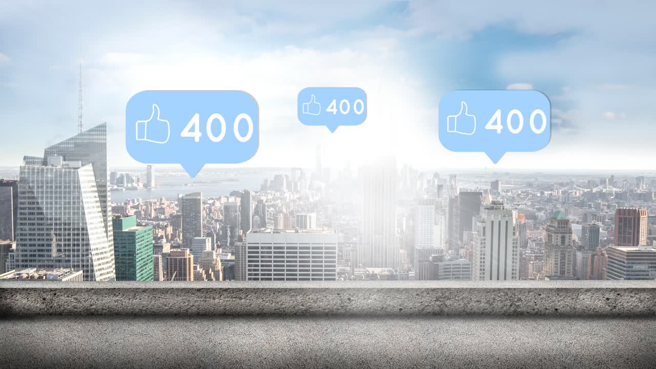 Like icons with numbers counting up 4k