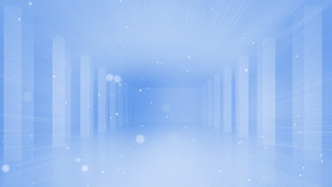 animation of specs moving over blue digital background