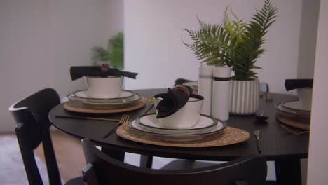 small family dining table set for a meal