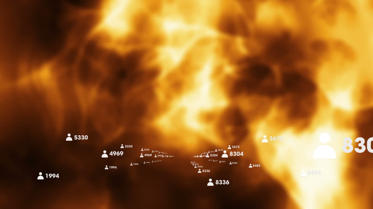 미디어 아이콘의 애니메이션이 빛의 흔적 위로 이동합니다.