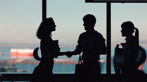 silhouette-business-people-shaking-hands-consultant-greeting-international-clients-with-handshake-planning-partnership-deal-female-executive-meeting-shareholders-in-corporate-office-at-sunset