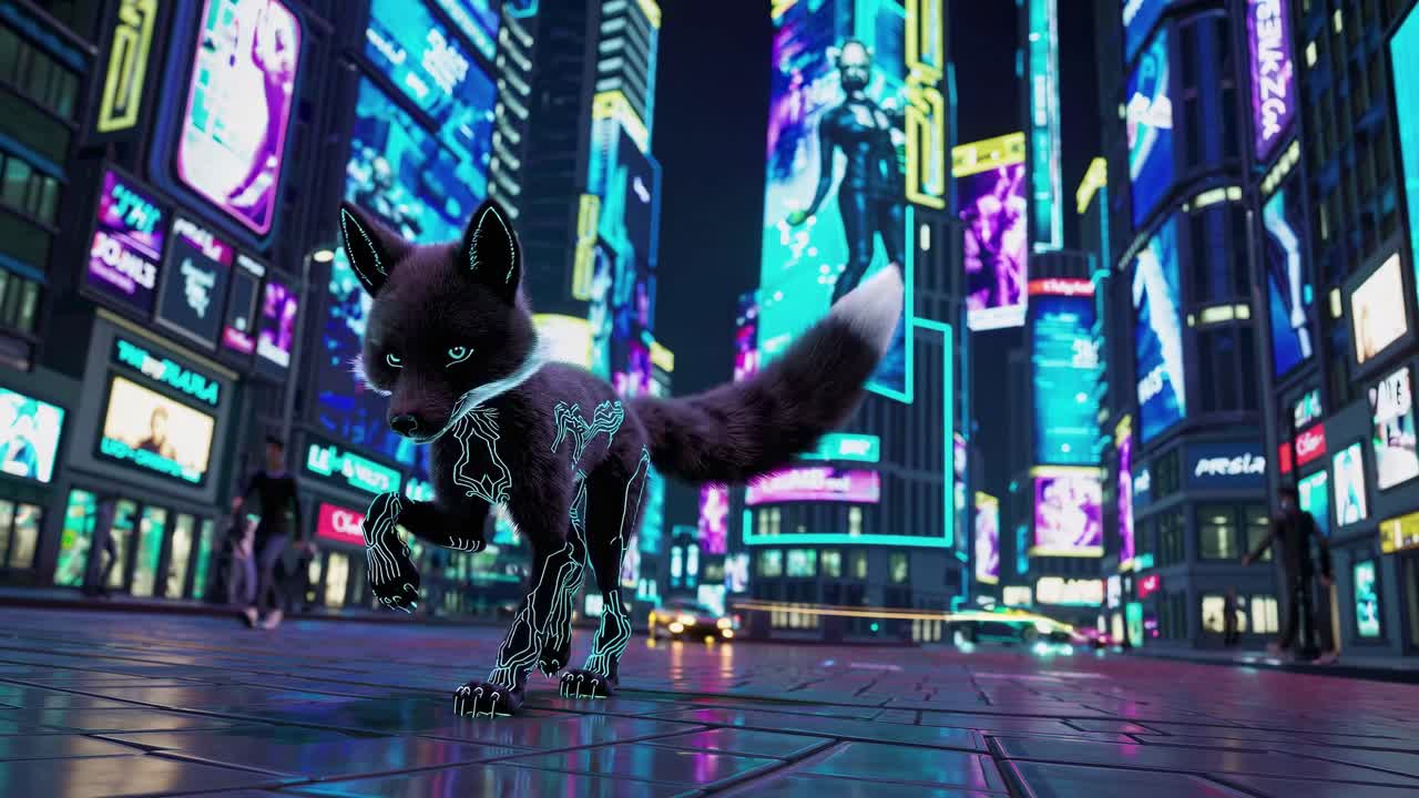 Cyberpunk Fox in Neon City