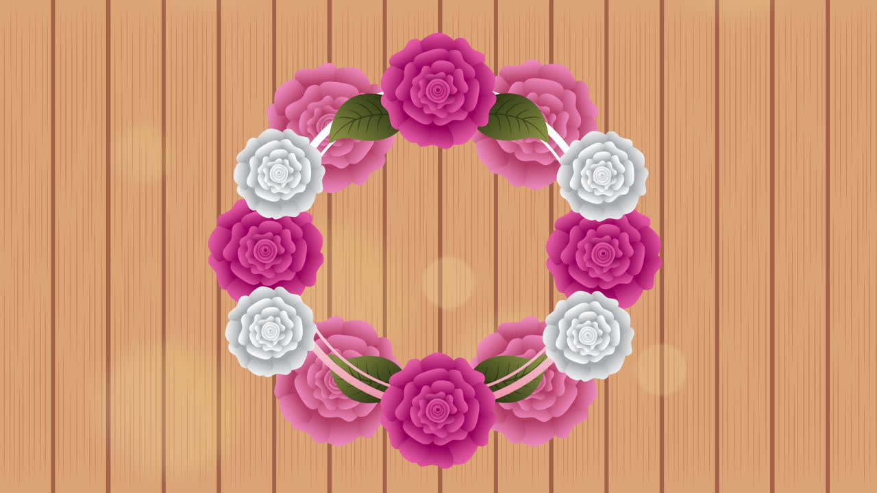 marco circular con un hermoso jardín de rosas