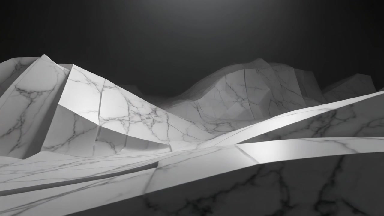 Abstract 3D Landscape with White Marble Texture