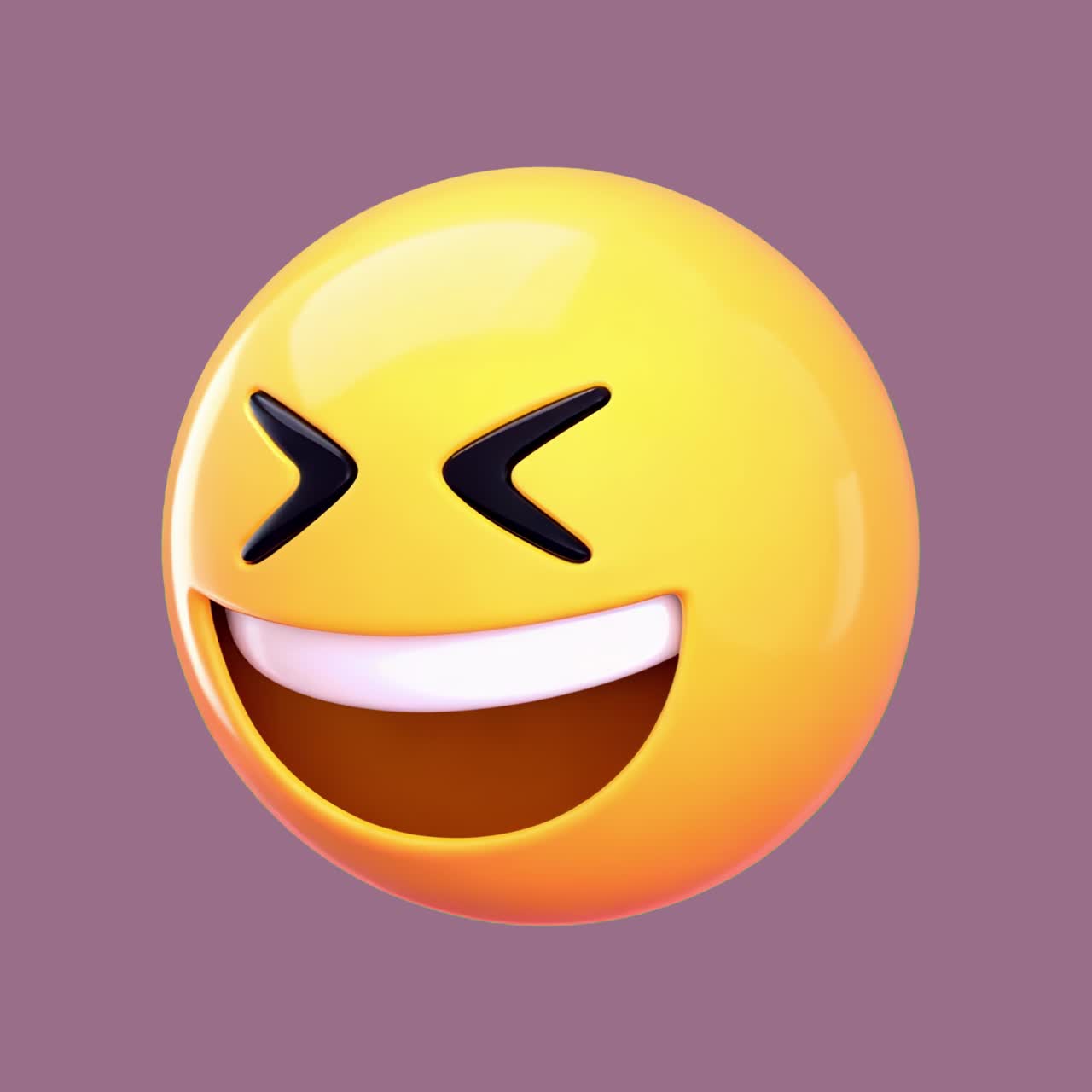 Laughing emoji with closed eyes animation isolated asset, transparent 4K video, alpha channel