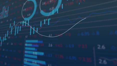 Animation-Der-Börse-Und-Diagramm-Auf-Blauem-Hintergrund