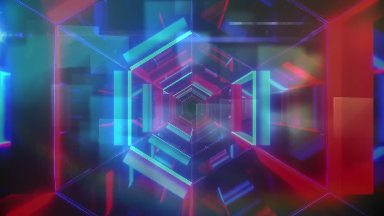 Animation of light spots over digital tunnel