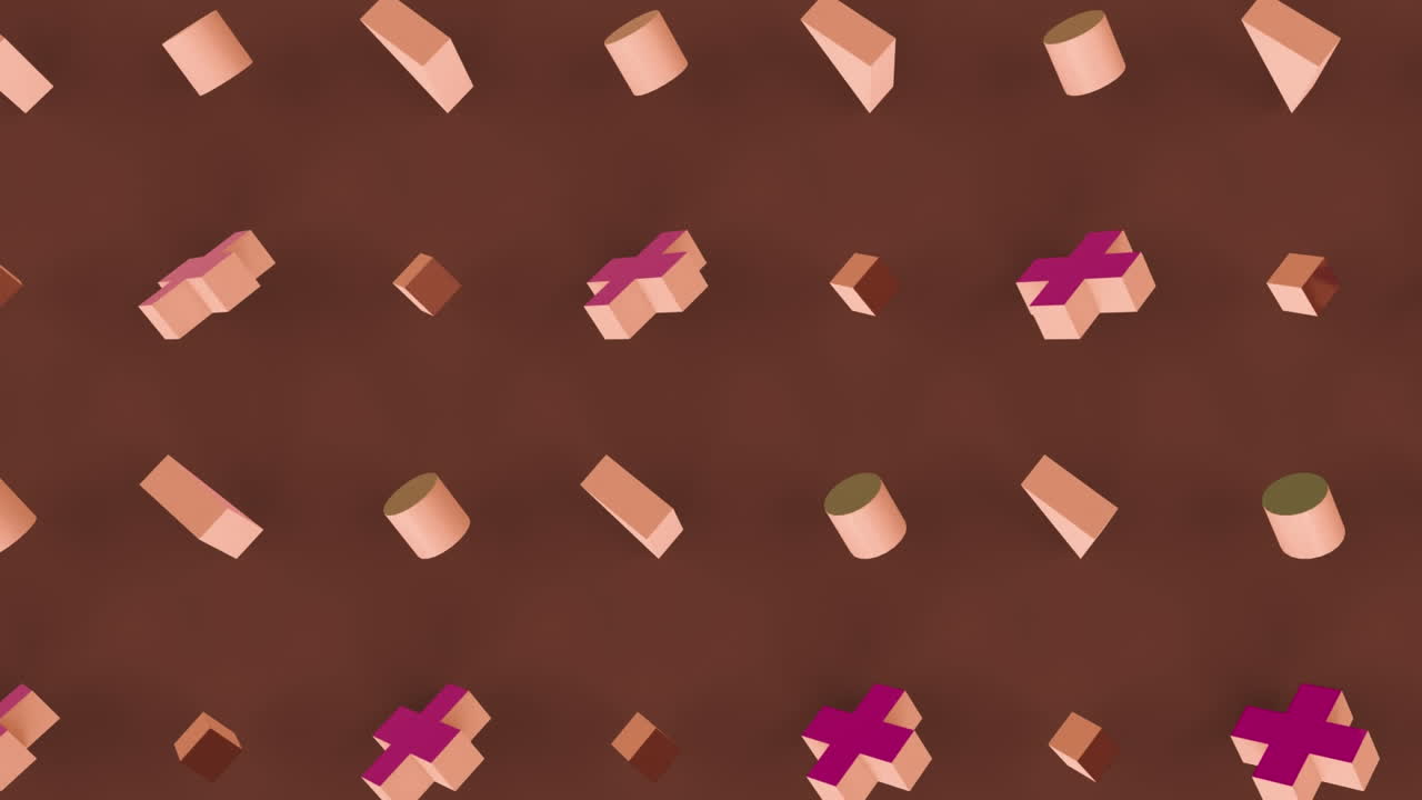 formas abstractas 3d en formación en movimiento