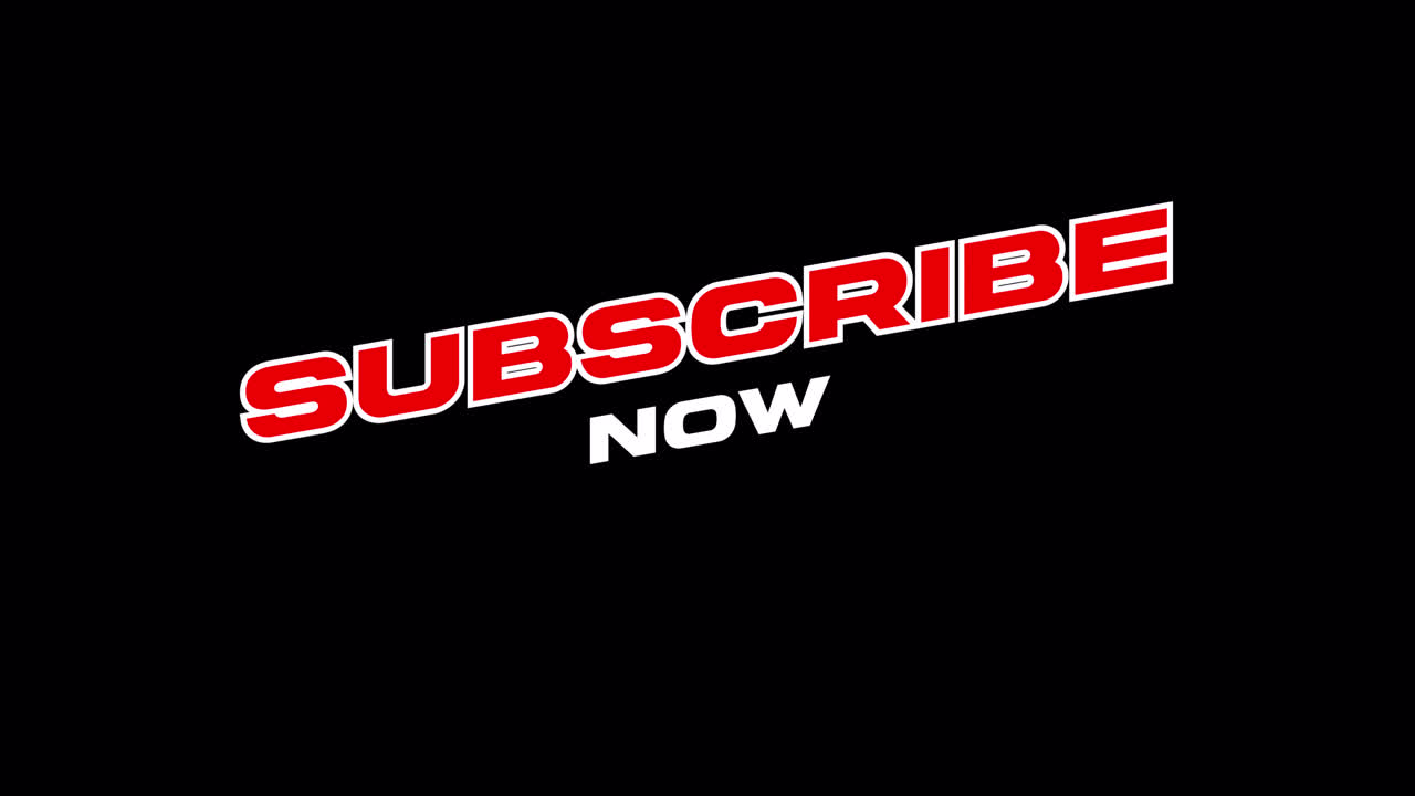 Subscribe Now Call to Action Text Animation on Black Background