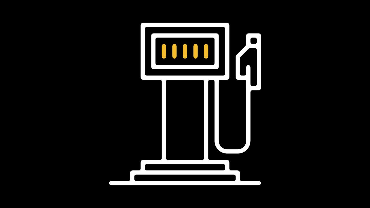 전기 자동차 충전 스테이션 라인 아이콘 애니메이션과 알파