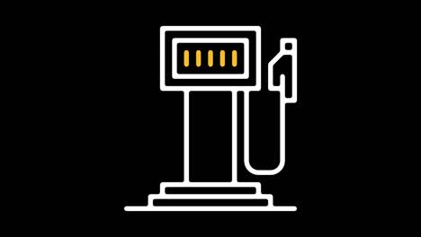 estaciones de carga de automóviles eléctricos animación del icono de la línea con alfa