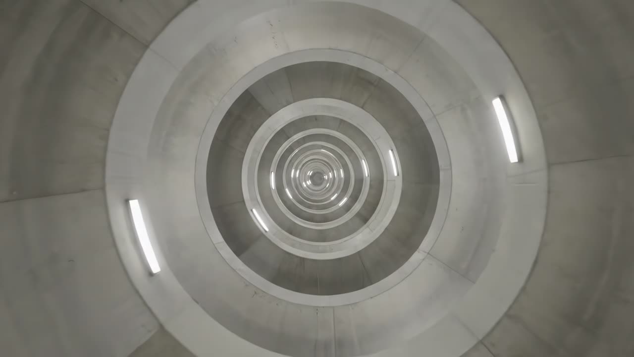 View into a Circular Concrete Tunnel