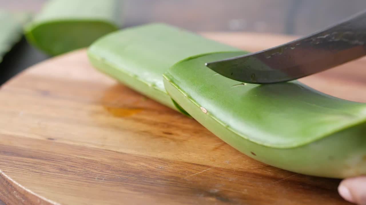 cortar el aloe vera