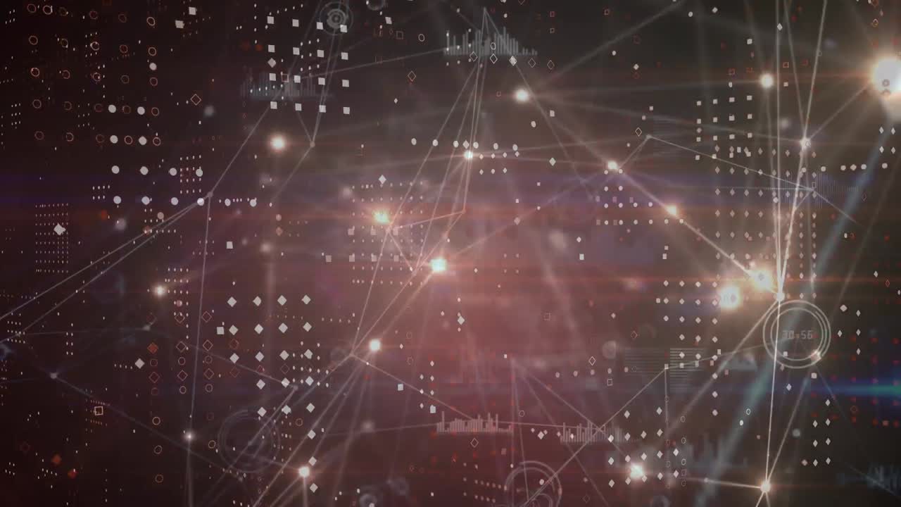 animación de diversos procesamientos de datos en un fondo marrón